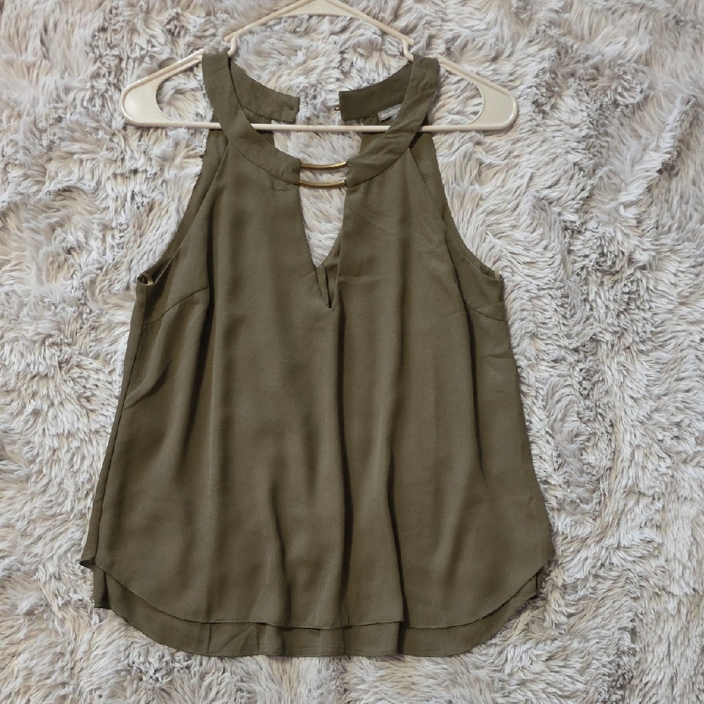 Charlotte Russe Olive Sleeveless Blouse